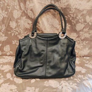 Antonion Melani Black Leather Handbag, Like New!